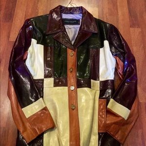 multi colored moto jacket